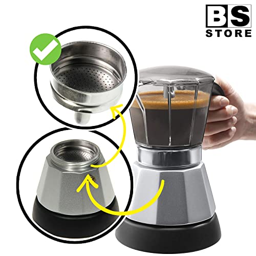 BSSTORE Filtro Imbuto Caraffa 4 Tazze - Compatibile De Longhi Alicia/Alicia Plus 5532116300 | Macchina Caffè, Caffettiera EMK4 EMKE42