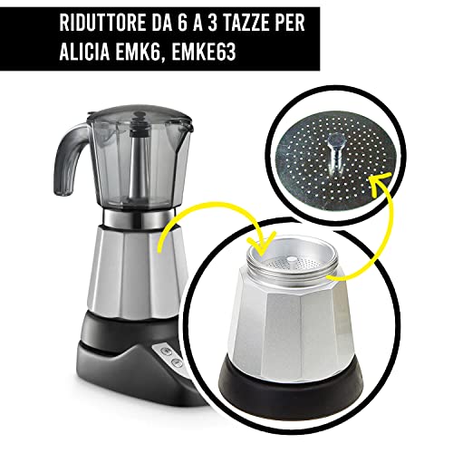 BSSTORE Adattatore Riduttore da 6 a 3 Tazze Compatibile per DeLonghi Alicia EMK6, EMKE63 | Macchina del Caffè | D. 61 mm - 5532114300