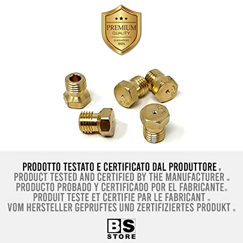 BSSTORE Chiave a Tubo 6/7 + 5 Ugelli Universali 6MB GPL per Bombole, Cucine a Gas | Misure Differenti (Piccolo 0,50-2x Medio 0,70 - Grande 0,90 - Forno 0,95) CG143