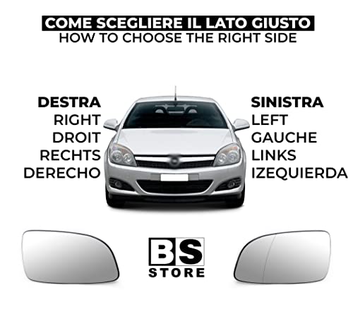 BSSTORE Piastra Vetro Specchio Retrovisore Termico per 0pel ASTRA H (A04) 2004-2014