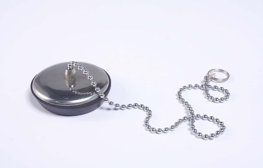 BSSTORE Tappo In Gomma Con Copri Tappo E catena In Acciaio Inox Per Lavabo Bidet Vasca