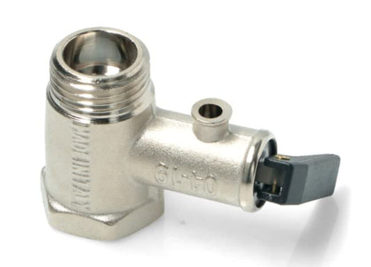 BSSTORE Valvola Scaldabagno in Ottone Con Leva Max 100 °C 8,5 ± 1 BAR Attacchi Filettati G 1/2" Universale Made in Italy