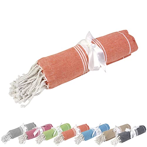 BSSTORE Telo Mare Pareo Grande con Frange 90x170 - 100% Cotone | Stile Fouta Hammam - per Mare, Spiaggia, Piscina, Viaggio | Leggero, Asciugatura Rapida