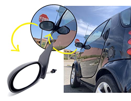 BSSTORE Specchietto Retrovisore per Sm@rt FORTWO dal 1998 al 2006 (450) Completo con Specchio e Regolazione Meccanica