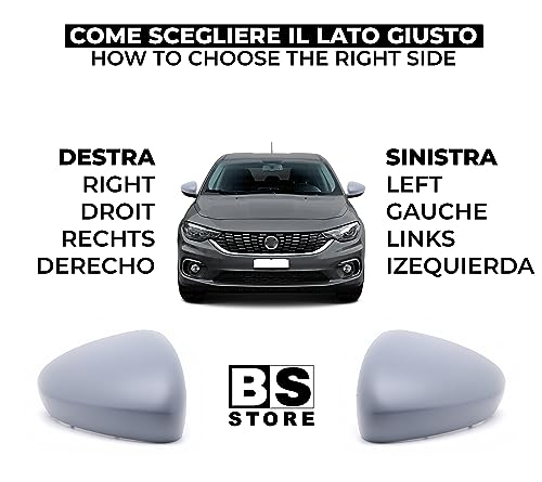 BSSTORE Calotta Specchietto Retrovisore da Verniciare con Primer per F!at TIPO dal 2015