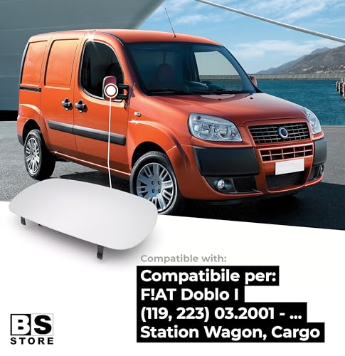 BSSTORE Piastra Vetro Specchio Retrovisore per DOBLO' dal 2001 in poi (119, 223) Destra = Sinistra