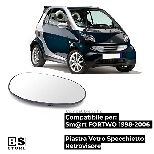 BSSTORE Piastra Vetro Specchio Retrovisore per FORTWO dal 1998 al 2006