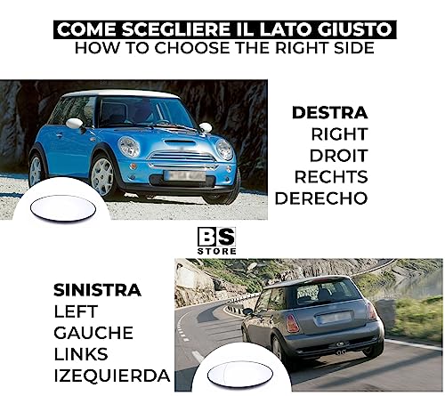 BSSTORE Vetro Specchietto Retrovisore Termico per MINI C00PER 2001-2006 (R50, R52, R53)