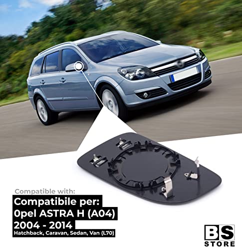 BSSTORE Piastra Vetro Specchio Retrovisore Termico per 0pel ASTRA H (A04) 2004-2014