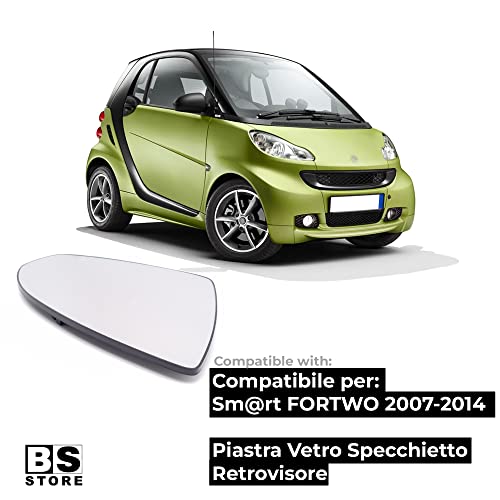 BSSTORE Piastra Vetro Specchietto Retrovisore per FORTWO dal 2007 al 2014