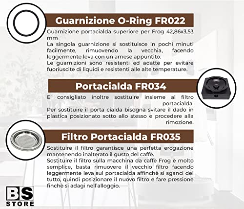 BSSTORE Kit Manutenzione FROG Guarnizione O-Ring, Portacialda, Filtro, Spessore Calibrato, Dado con Cialda Lucky Caffè in OMAGGIO