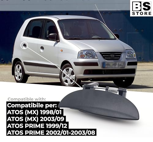 BSSTORE Maniglia Esterna Nera Posteriore per HYUND@I ATOS 1998-2003, ATOS PRIME 199-2003