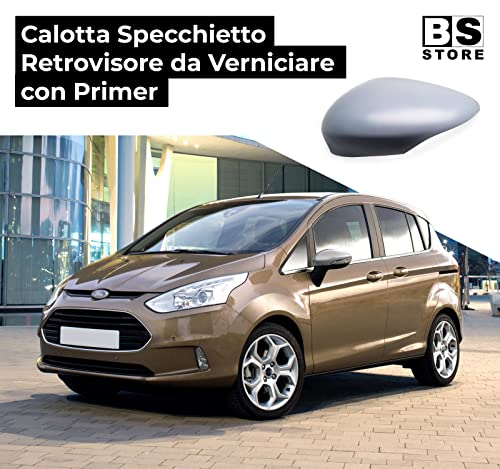 BSSTORE Calotta Specchietto Retrovisore da Verniciare con Primer per Fiesta 2008-2017, B-Max dal 2012