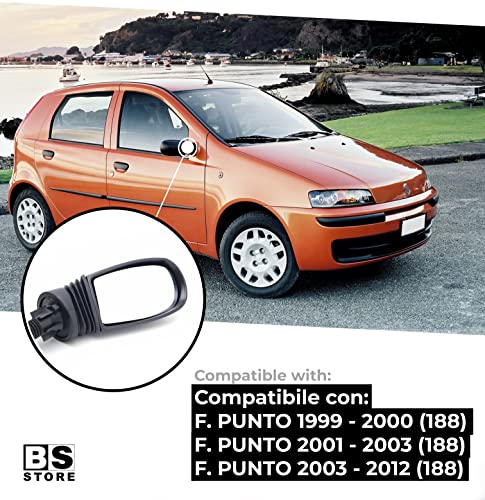 BSSTORE Specchietto Retrovisore Esterno Nero per PUNTO dal 1999 al 2012 (188) Completo con Specchio e Regolazione Meccanica