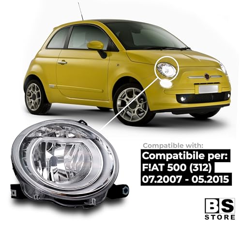 BSSTORE Faro Proiettore H7 Anteriore per F!AT 500 (312) 2007-2015