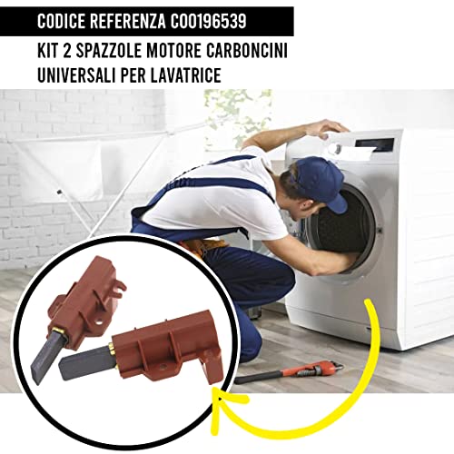 BSSTORE C00196539 Spazzole Motore Carboncini Universali per Lavatrice - Compatibile HOTPOINT ARISTON INDESIT (Kit x2)