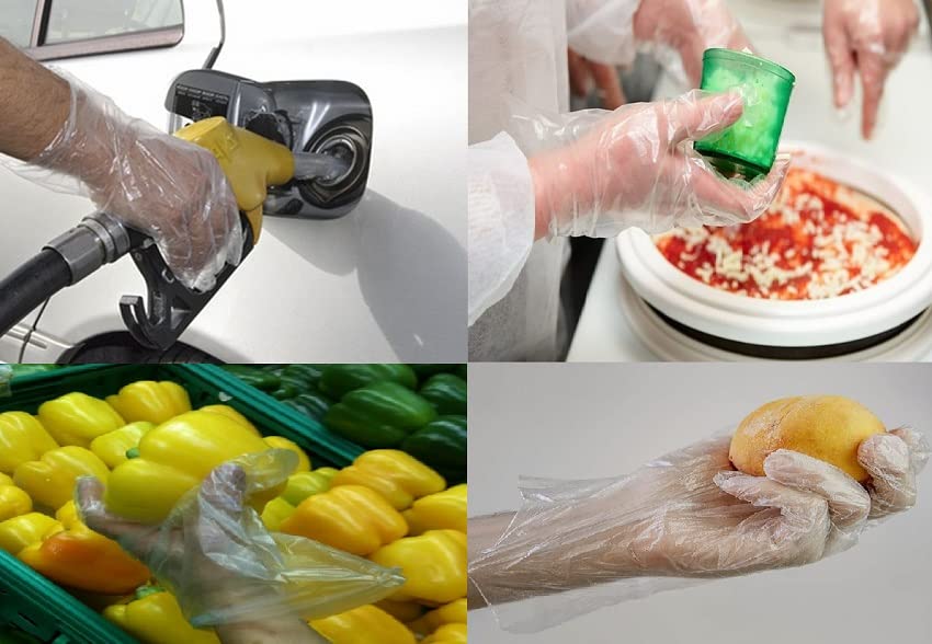 BSSTORE Guanti Monouso In Polietilene 100 Pezzi Uso Alimentare, Fai Da Te, Distributori Carburante