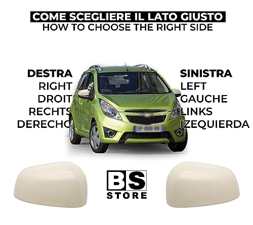 BSSTORE Calotta Specchietto Retrovisore da Verniciare per Chevrol€t SPARK (M300) 2010-2015