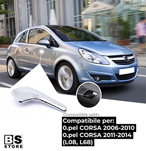 BSSTORE Maniglia Porta Interna per 0pel Corsa D dal 2006 al 2014 (S07) Cromata