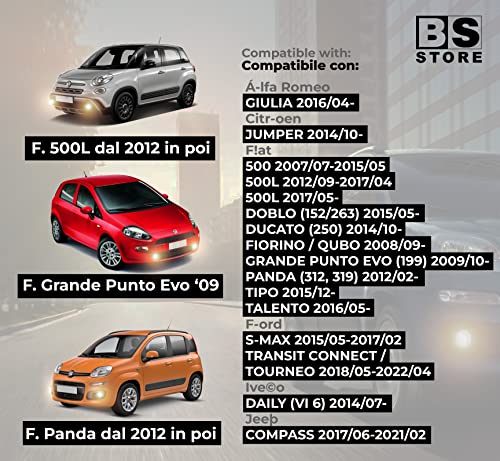 BSSTORE Fendinebbia Anteriore Bileterale H11 per PANDA '12, GRANDE PUNTO EVO '09, DUCATO '14, 500L '12 e Tante Altre Auto | 51858824