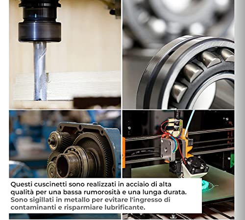 BSSTORE 626-ZZ Cuscinetti a Sfera 6x19x6mm, Doppia Schermatura in Metallo 626Z Acciaio Cromato Sfere a Gola Profonda a Doppio Schermo Radiale