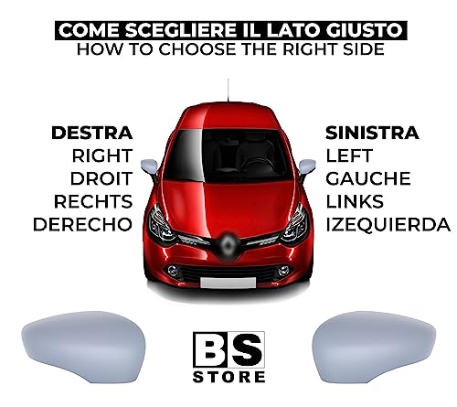 BSSTORE Calotta Specchietto Retrovisore da Verniciare con Primer per CLIO 4, CAPTUR, MICRA 5, ZOE