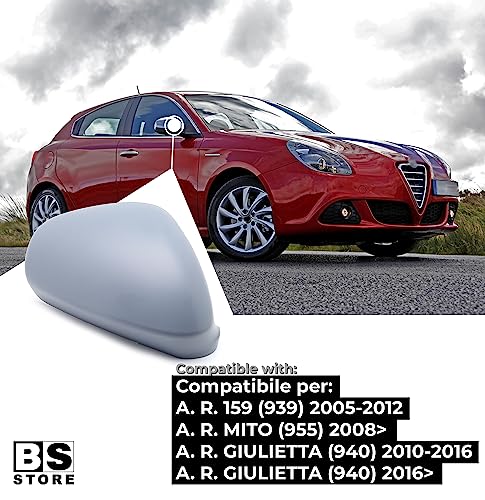 BSSTORE Calotta Specchietto Retrovisore da Verniciare con Primer per GIULIETTA dal 2010, MITO dal 2008, 159 2005-2012