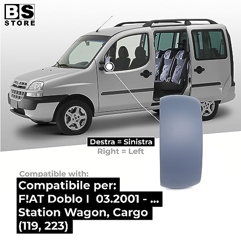 BSSTORE Calotta Specchietto Retrovisore da Verniciare con Primer per DOBLO' dal 2001 (119, 223) Destra = Sinistra