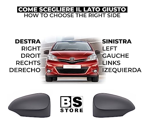 Calotta Specchietto Retrovisore T0YOTA YARIS (XP13) 11-20, AURIS (E18) 13-18 Nera Verniciabile