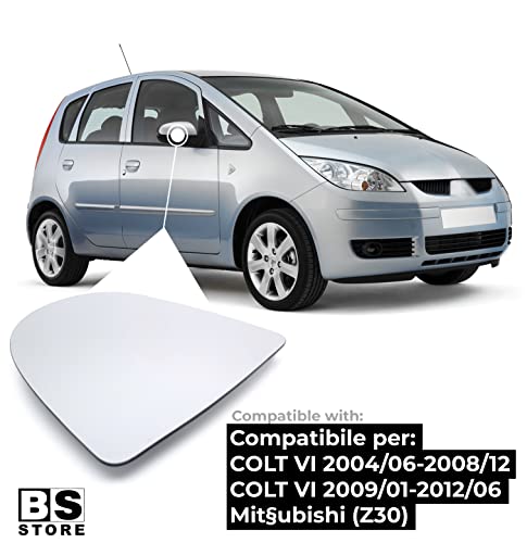 BSSTORE Piastra Vetro Specchio Retrovisore per Mit§ubishi COLT VI (Z30) 2004-2012