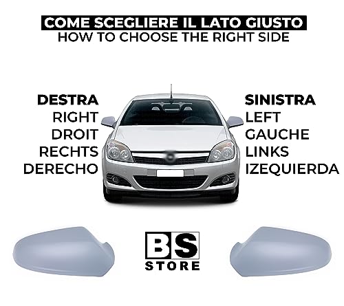 BSSTORE Calotta Specchietto Retrovisore da Verniciare con Primer per 0pel ASTRA H (A04) 2004-2014