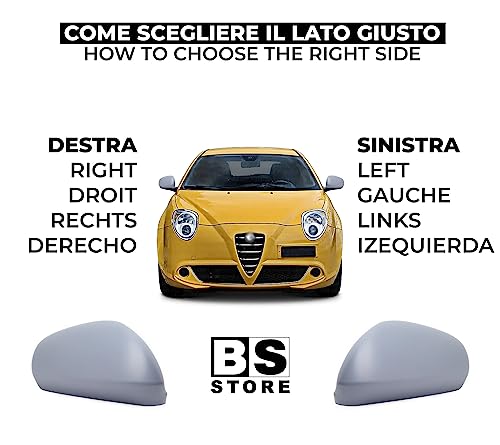 BSSTORE Calotta Specchietto Retrovisore da Verniciare con Primer per GIULIETTA dal 2010, MITO dal 2008, 159 2005-2012