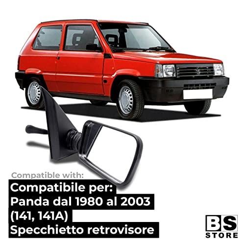 BSSTORE Specchietto Retrovisore per Panda dal 1986 al 2003 (141, 141A) Completo con Specchio e Regolazione Manuale