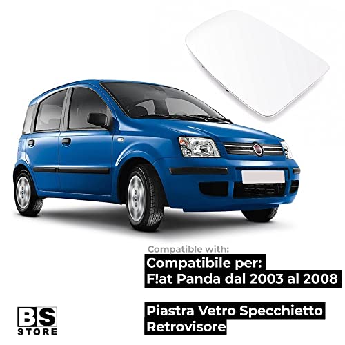 BSSTORE Piastra Vetro Specchio Retrovisore per PANDA dal 2003 al 2008