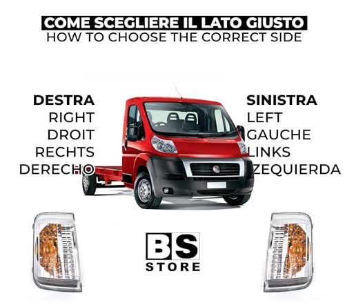 BSSTORE Freccia Laterale Indicatore di Direzione per DUCATO III, JUMPER II, BOXER dal 2006 | Bulbo Arancio