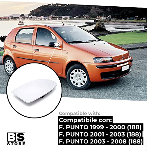 BSSTORE Piastra Vetro Specchio Retrovisore per PUNTO dal 1999 al 2008 (188)
