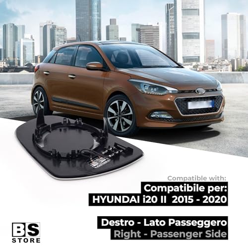 BSSTORE Piastra Vetro Specchio Retrovisore Termica per HYUND@I I20 II 2015-2020